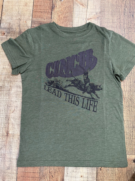 Cinch Youth Boy's Olive Green Rodeo Graphic T-Shirt