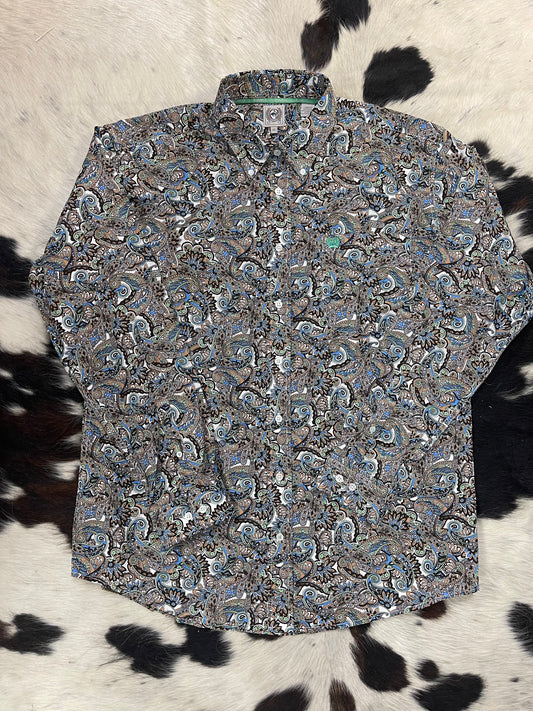 Men's Multi Print Long Sleeve Button Up