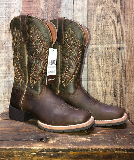 Ariat Hybrid Rancher VentTek 360 Western Boots - Distressed Tan