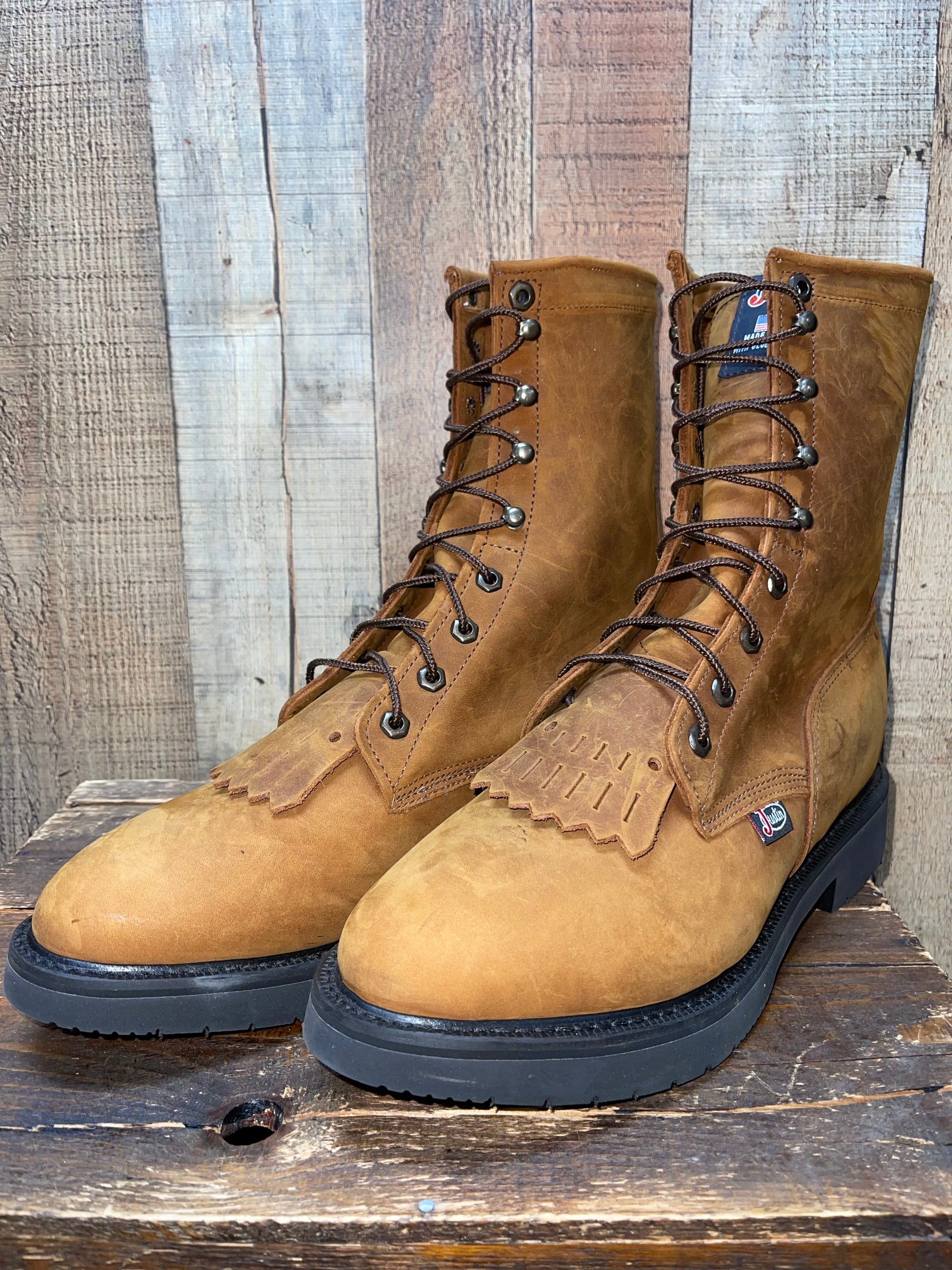 JUSTIN MEN S LACE UP WORK BOOTS 760