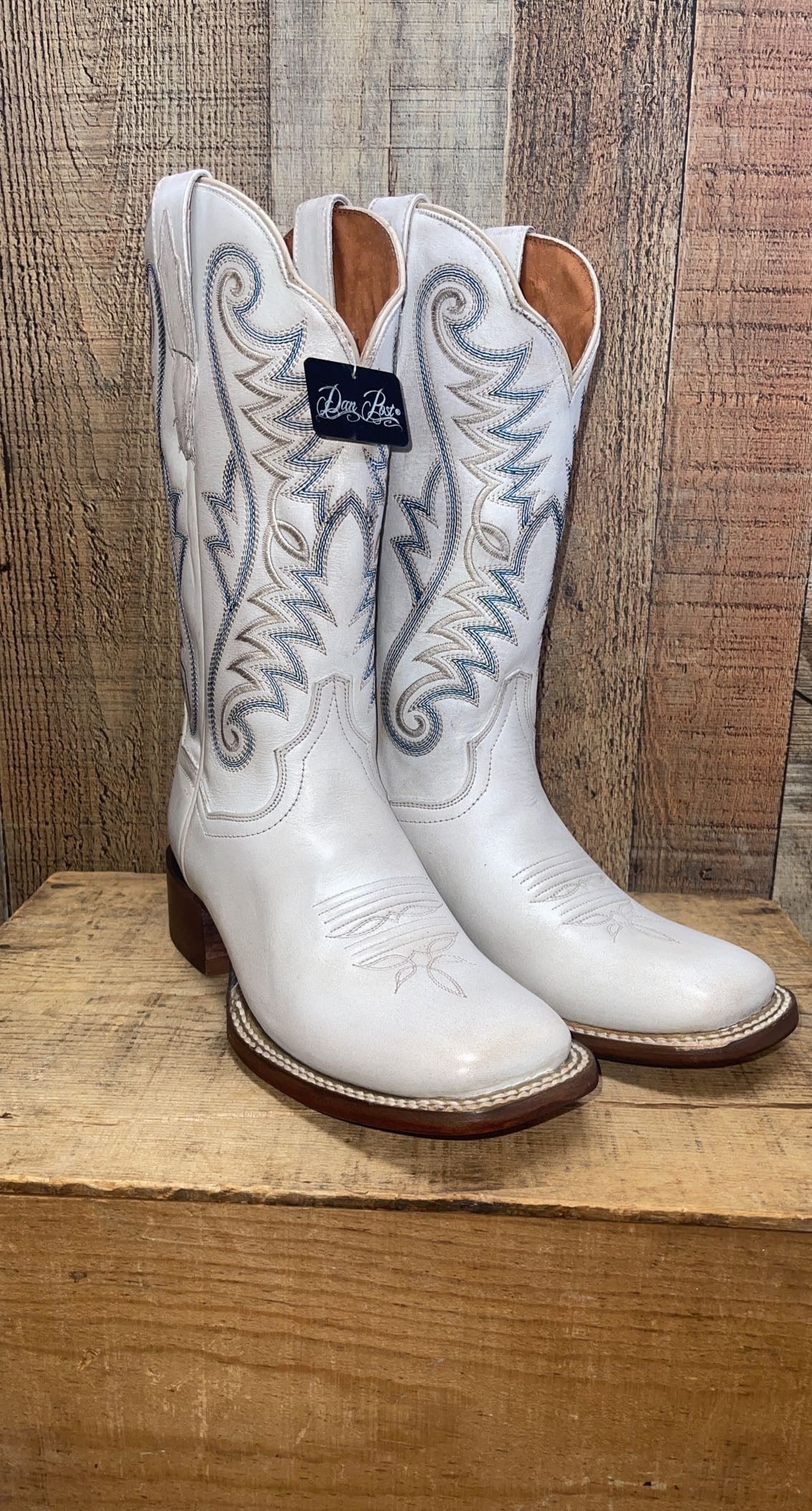 Dan Post Ladies Sugar White Square Toe Boots