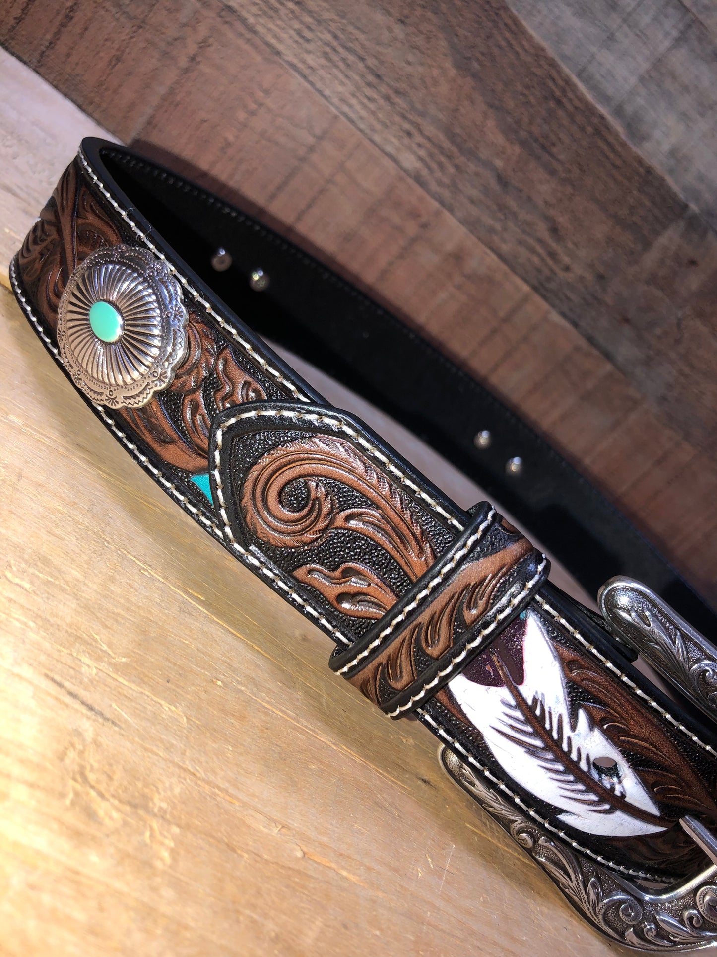 Ariat Conchos Western Belt - Brown