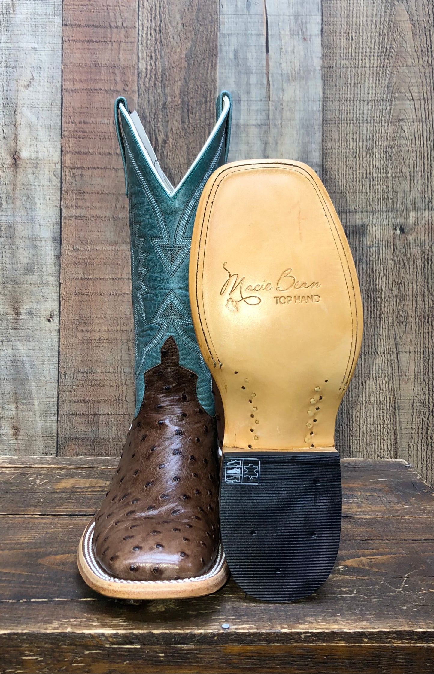 Macie Bean Full Quill Ostrich Western Boots - Tobacco