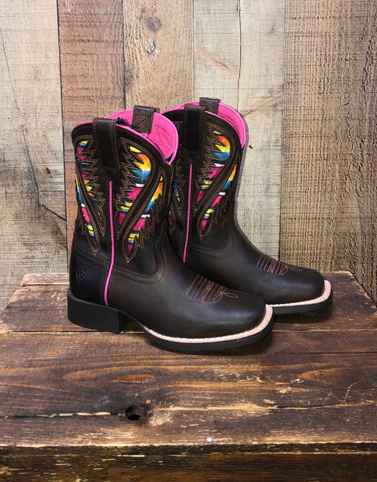 Ariat Kid's Quickdraw VentTEK Western Boots - Distressed Brown