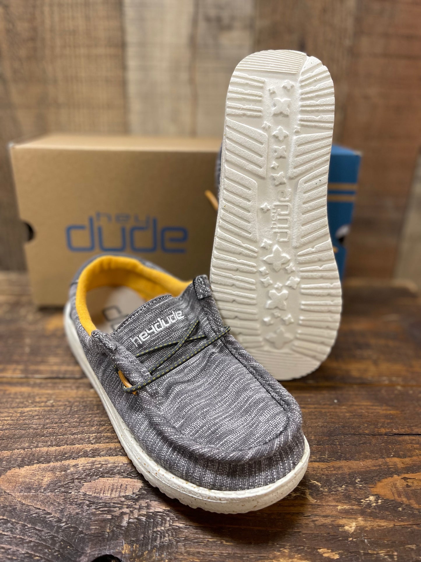 Hey Dude Children's Wally Stretch Taupe Shoes