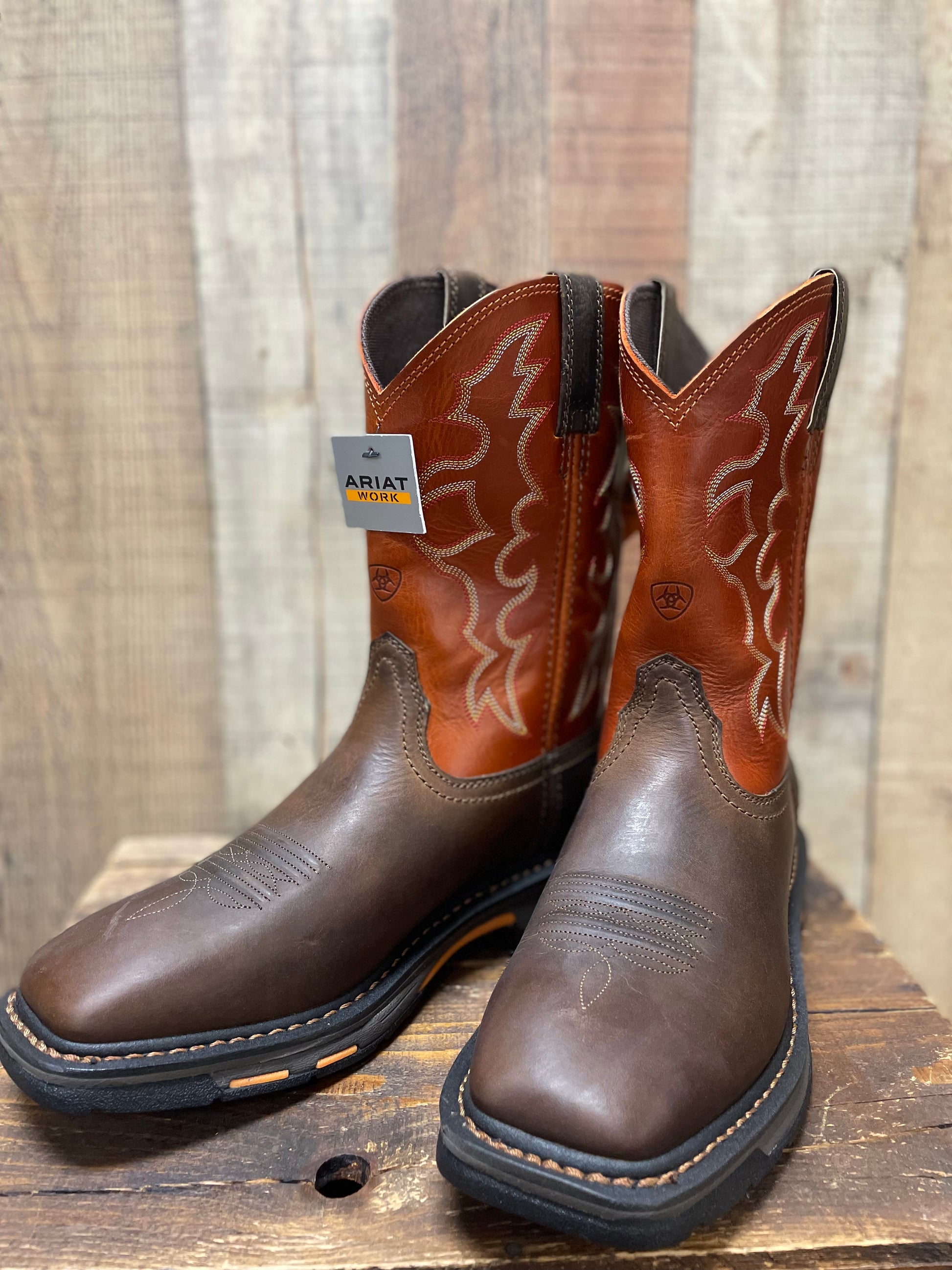 Ariat workhog square top steel toe boots