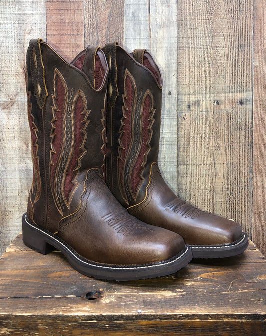 Justin Paisley Spice Western Boots - Brown