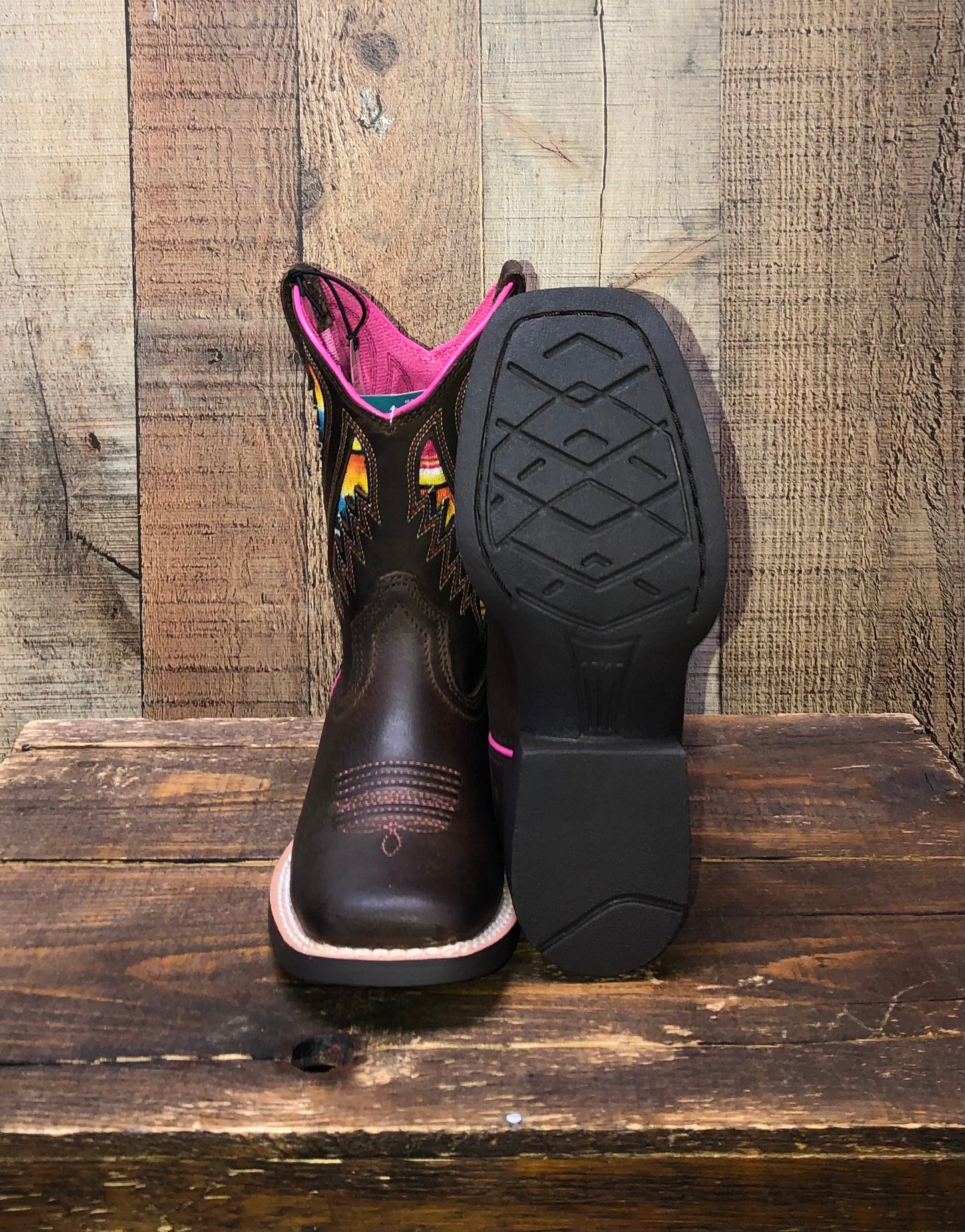 Ariat Kid's Quickdraw VentTEK Western Boots - Distressed Brown