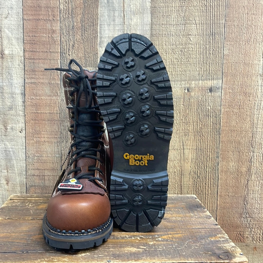 GEORGIA BOOT AMP LT LOGGER COMPOSITE TOE LOW HEEL WATERPROOF WORK BOOT