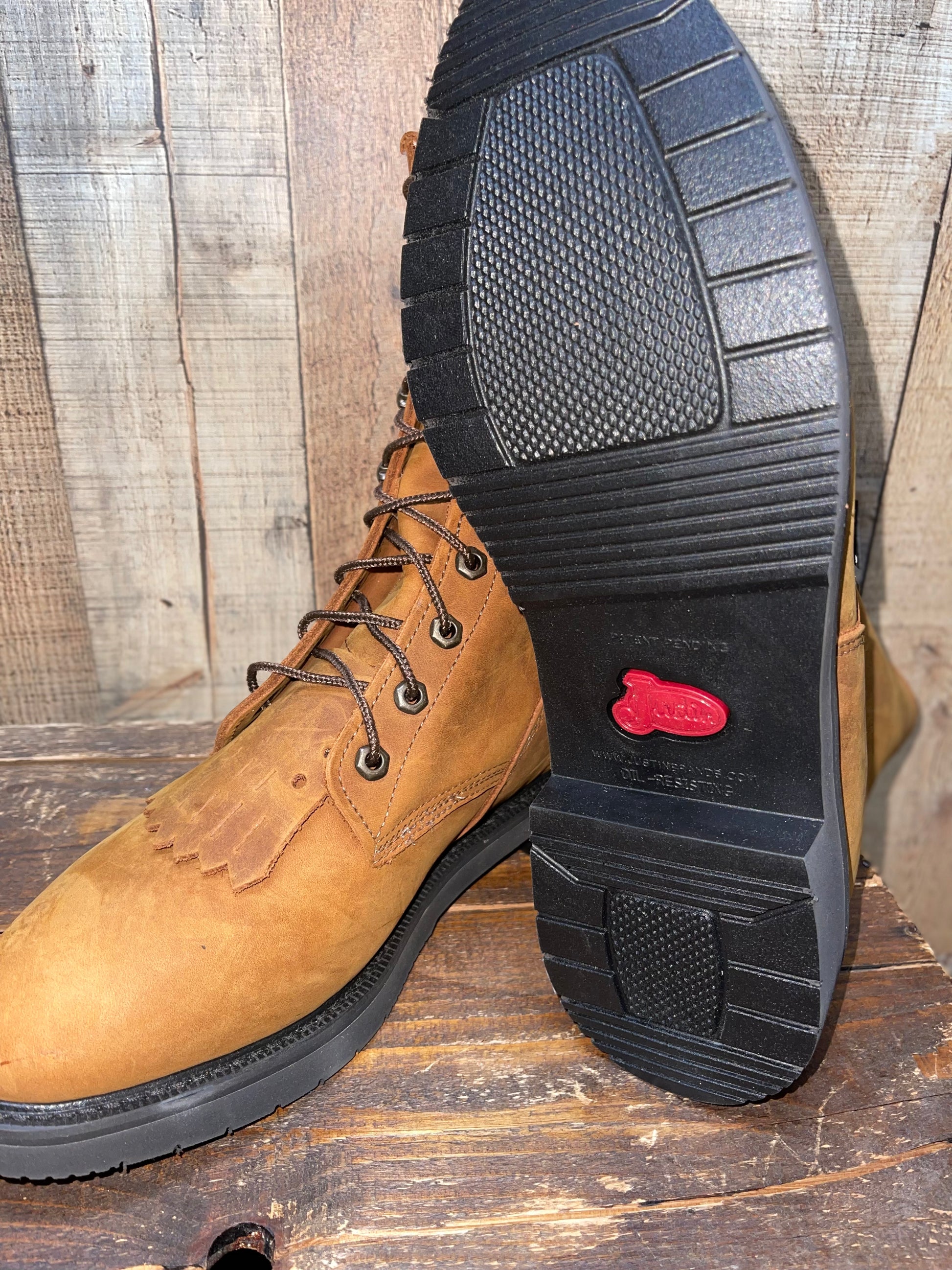 JUSTIN MEN S LACE UP WORK BOOTS 760 Chillicothe Bootery Inc