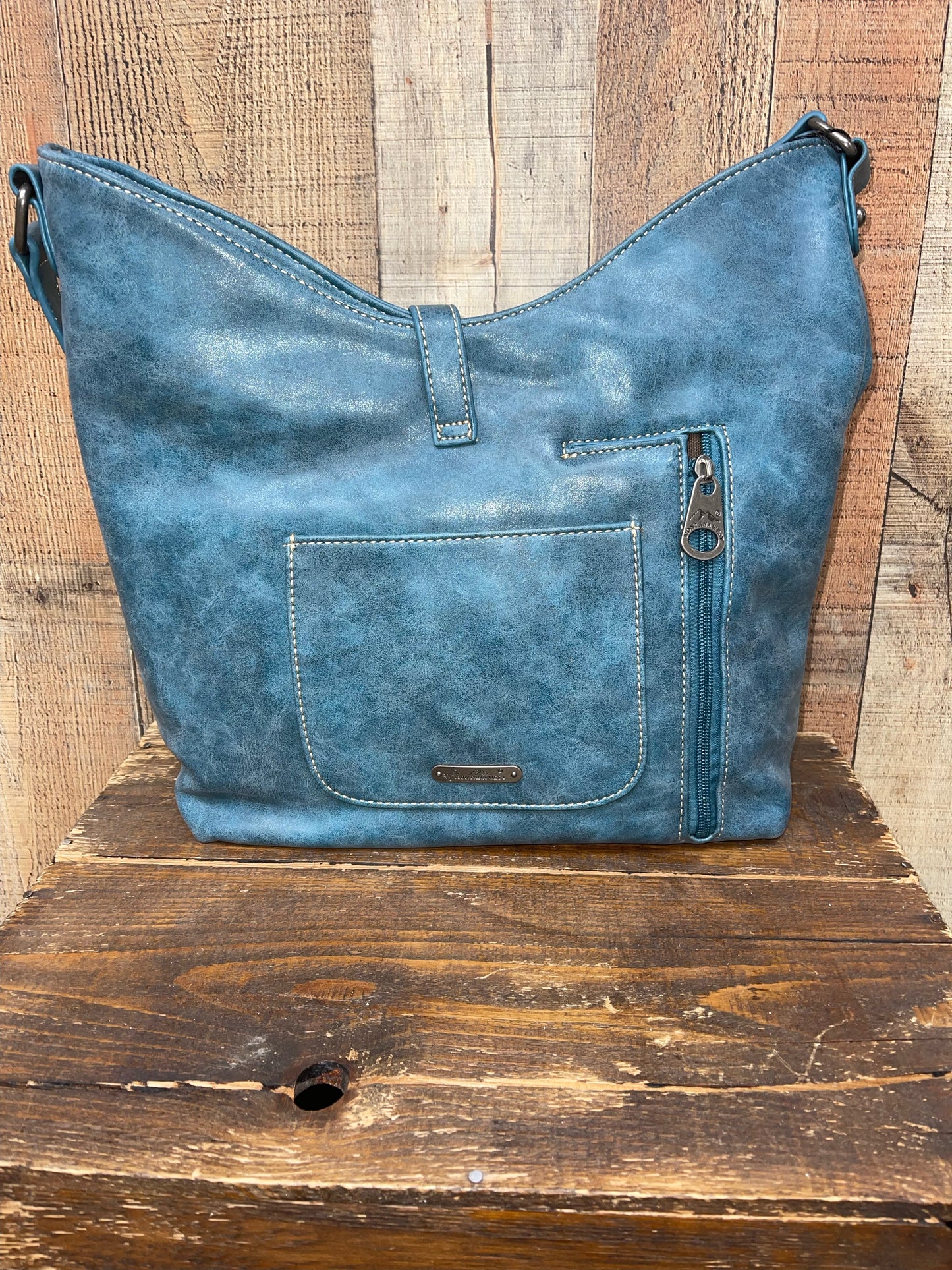 Montana West Embossed Collection Concealed Carry Hobo - Turquoise