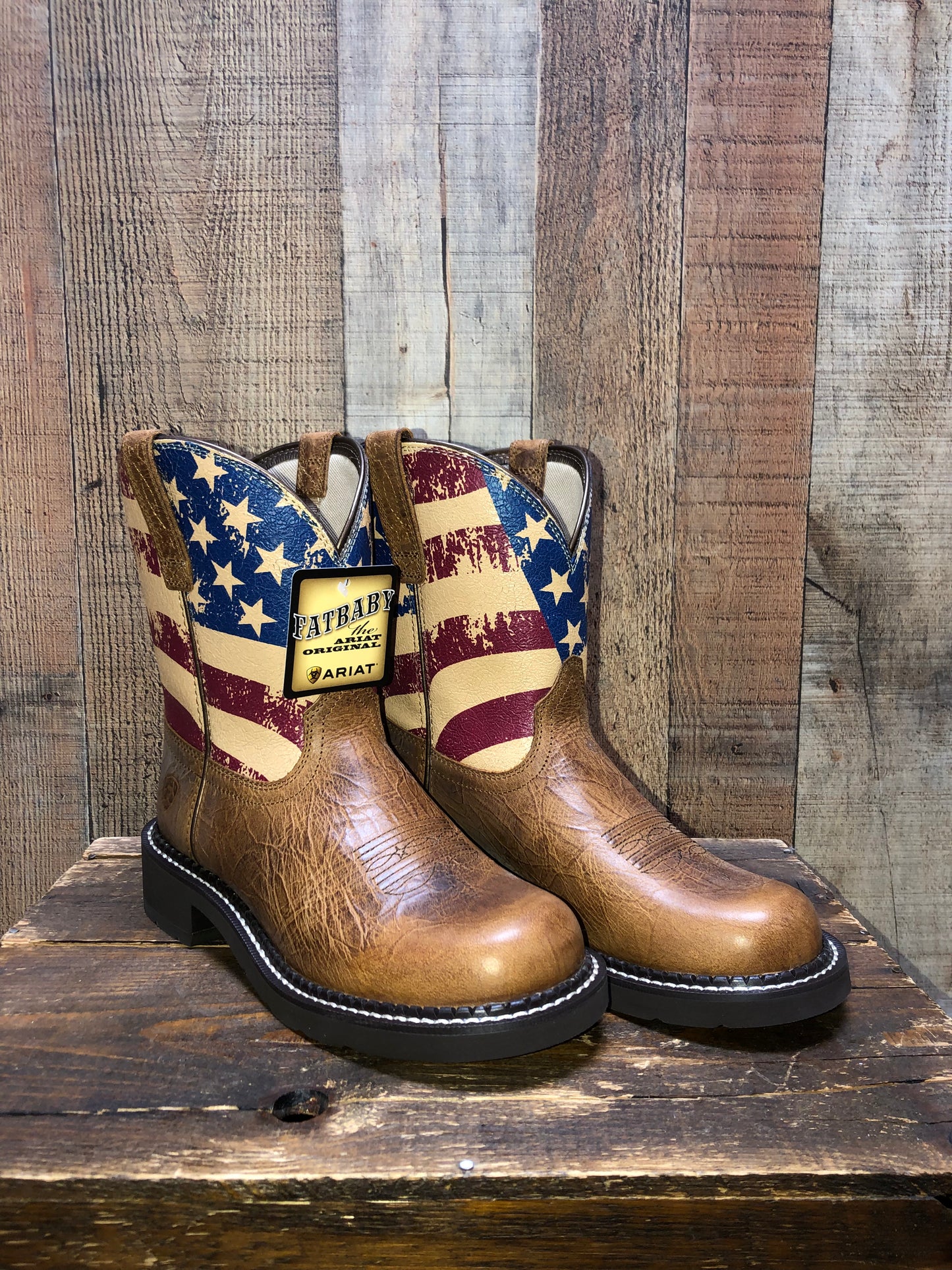 Ariat Fatbaby Heritage Patriot Western Boots Crackled Tumeric