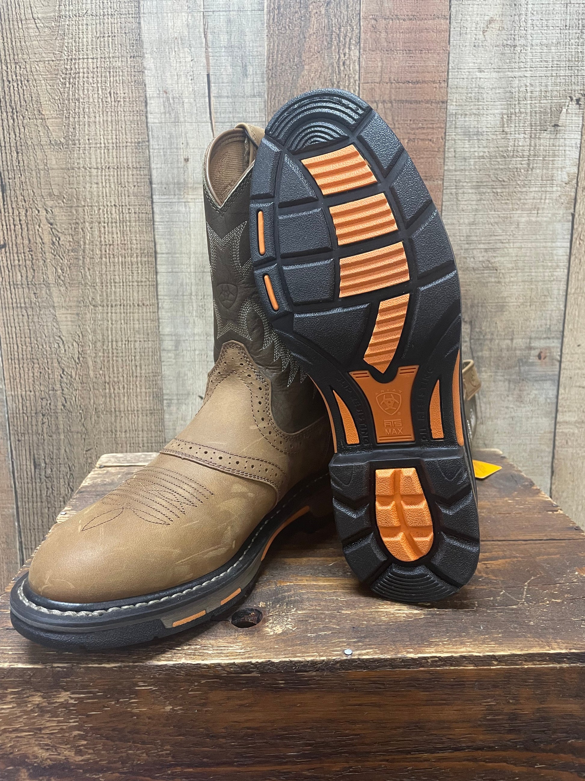 Botas De Trabajo ARIAT Para Hombre - Cuero De Grano Completo, Suela Antideslizante, Construcción Goodyear Welt