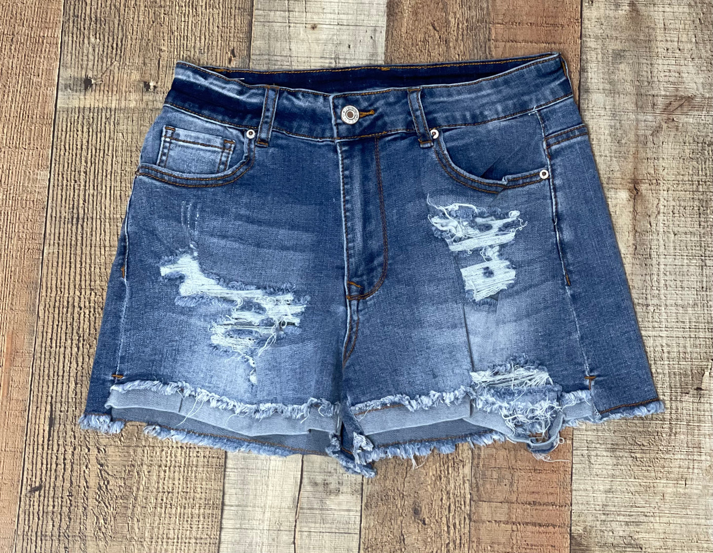 Cuffed Shorts - Blue